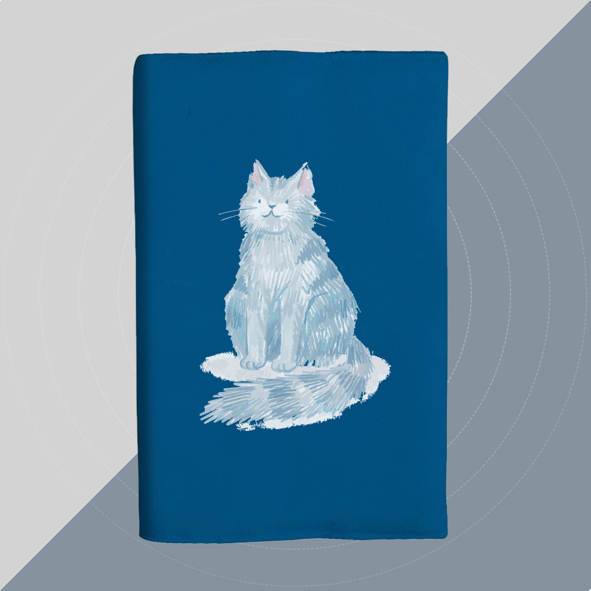 手绘线条可爱猫咪图片定制A5布面书衣a6日记本书皮书套手帐记账本