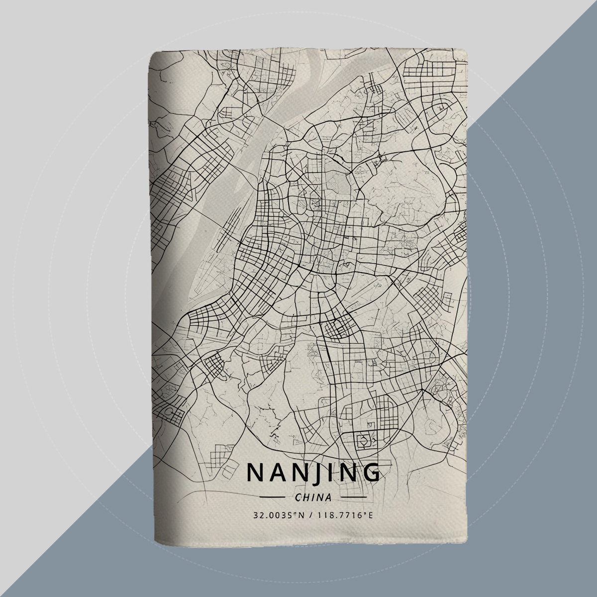 南京旅行地图高颜值笔记本定制手帐活页a5布艺书衣a6日记本书套