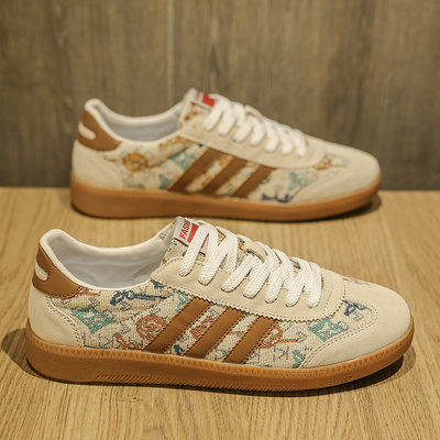 男鞋春秋季四季透气网面薄款运动休闲德训板鞋男士复古阿甘潮鞋