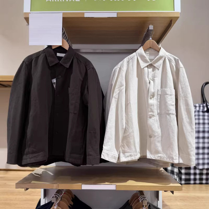 日单男装棉麻衬衫式茄克/长袖外套夹克新款休闲宽松上衣 482443
