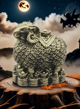 羊摆件万福羊生肖羊水泥桌面创意办公室客厅装饰家居摆设吉祥物