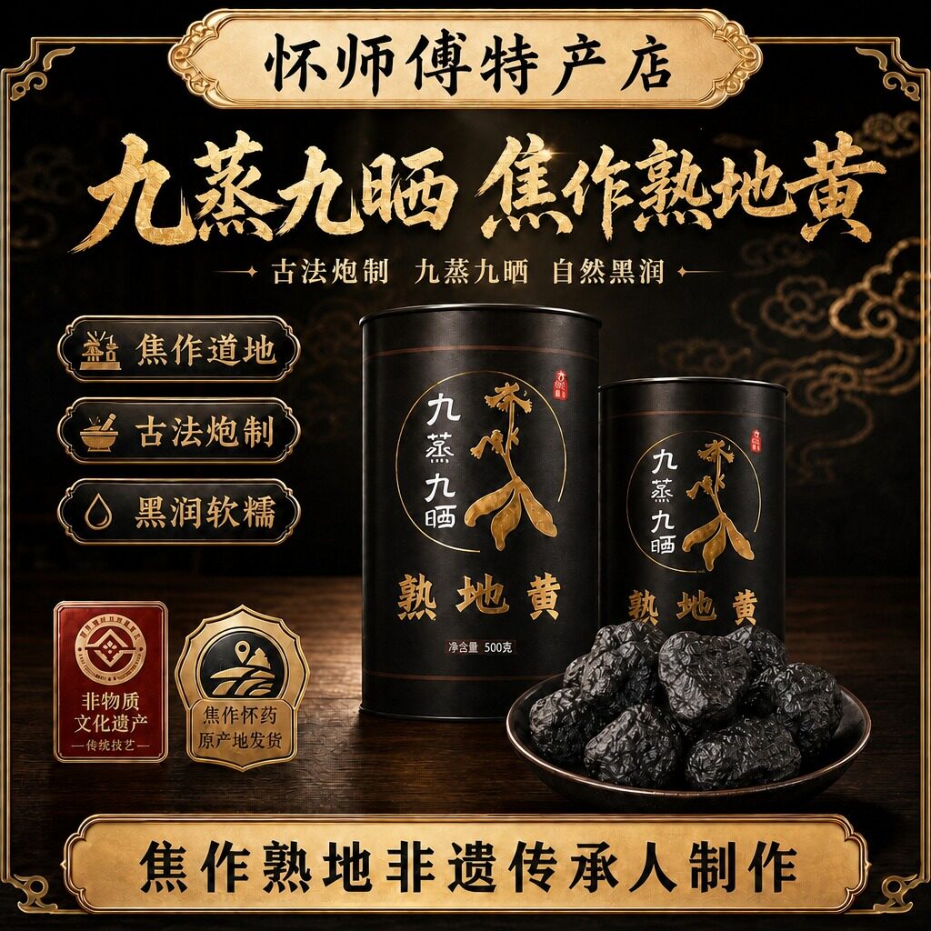 焦作陈年九蒸九晒熟地黄500g