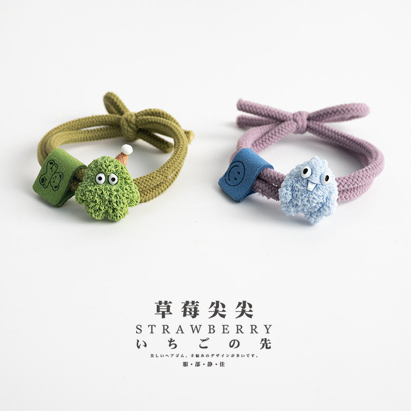 卡通可爱小怪兽头绳女儿童扎双马尾不勒发圈搞怪小皮套橡皮筋头绳
