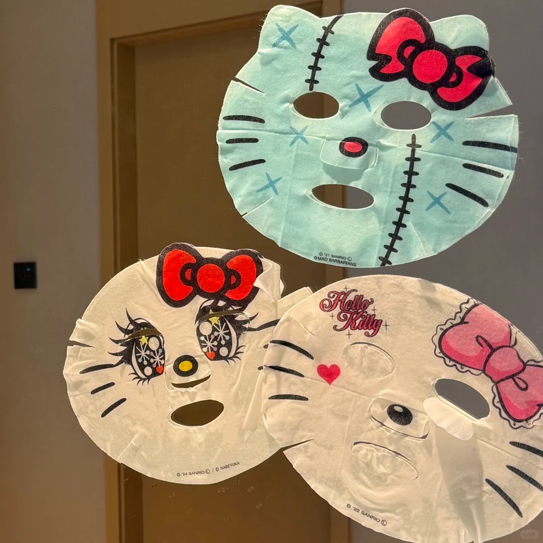 日本三丽鸥限定kitty彩绘美乐蒂卡通鬼脸搞怪脸谱面膜贴可爱1片装