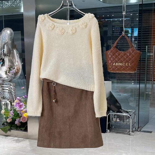 【芭系列】复古通勤高腰A字半身裙2026冬季新品短裙