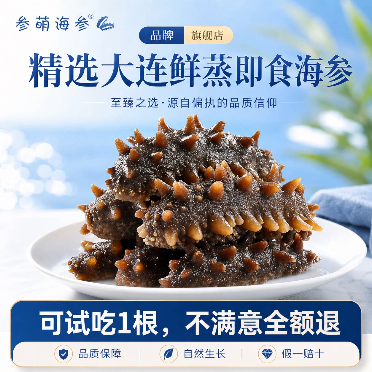 超高品质大连辽刺参鲜蒸即食海参