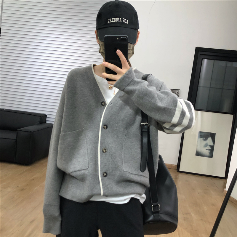 春季新品chao爱简约袖杠女单排扣