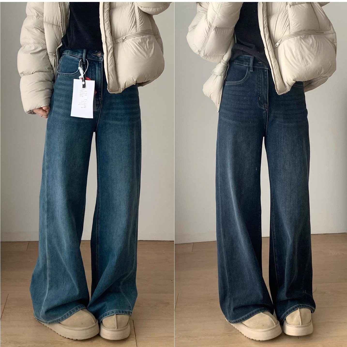 秒变大长腿直腿神直筒牛仔裤