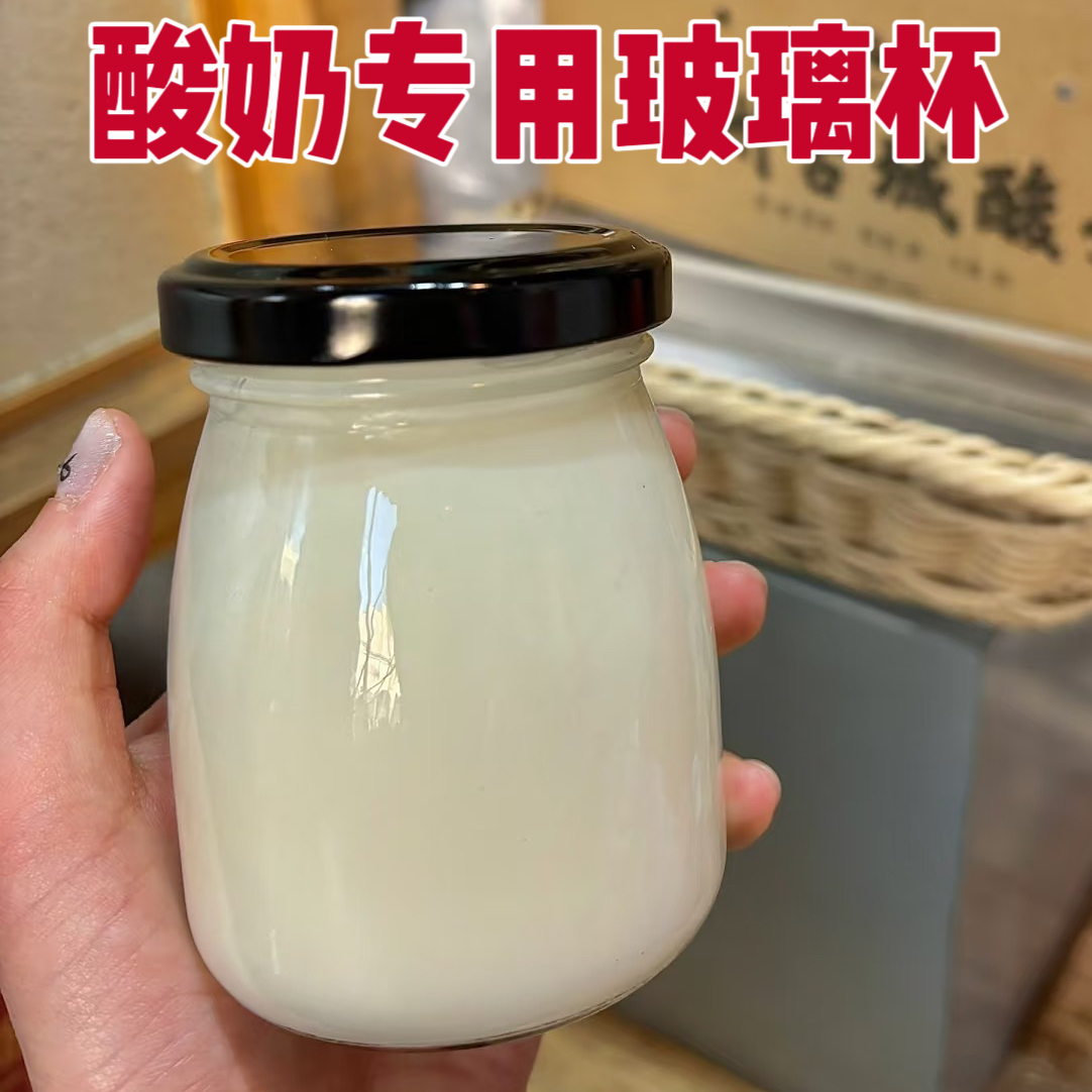 自制酸奶分装杯子食品级手工做酸奶的罐罐布丁燕窝玻璃瓶马口铁盖
