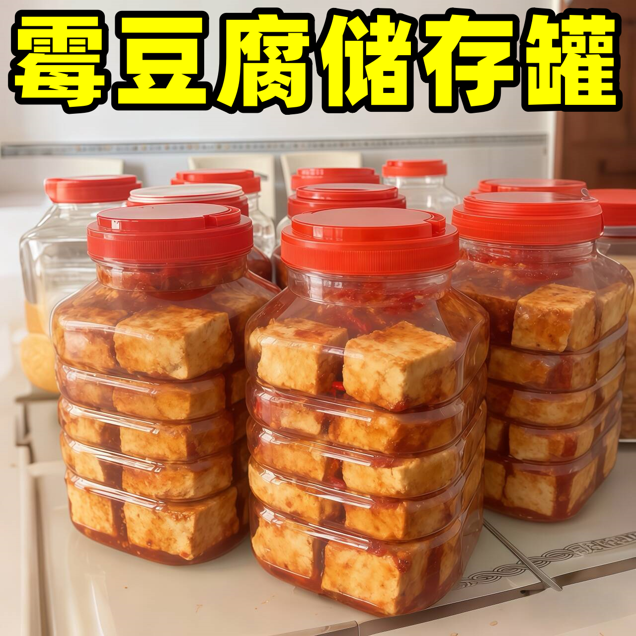 装霉豆腐的罐子食品级专用加厚透明分装豆腐乳辣椒酱密封塑料空瓶