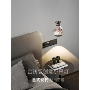 床头吊灯升降触摸创意高级现代意式轻奢玄关声控感应主卧室吊线灯