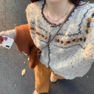 秋2025年高级感毛衣女小众上衣慵懒风软糯外套灰色针织开衫外穿