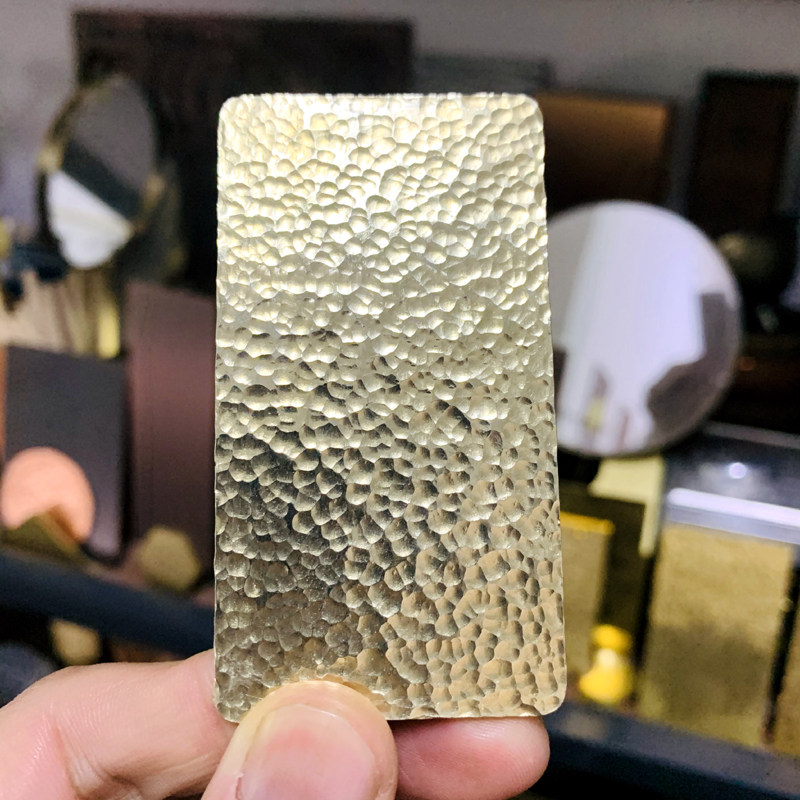 铜黄锤定纹板加工仿古做旧制锤纹门牌手工锻打铜铝不锈钢锤纹板