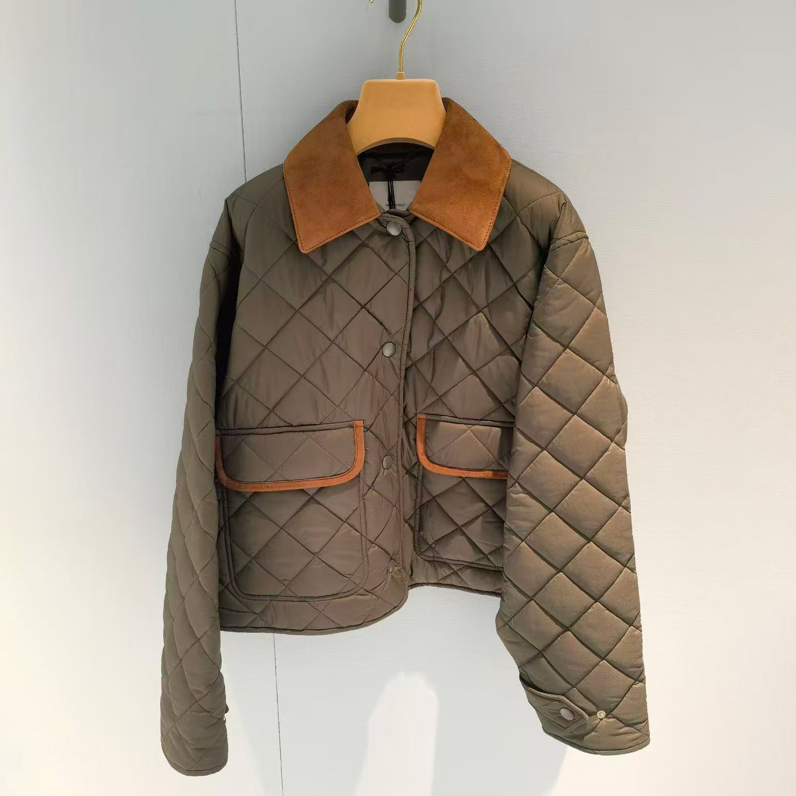 ZG级 M牛货 25秋冬新款撞色经典绗缝皮领宽松版型短款棉服夹克女