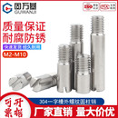 304不锈钢GB878一字槽外螺纹圆柱销定位销轴 M2M2.5M3M4M5M6M8M10