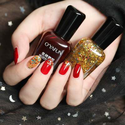 Ou Yafei can not peel off the same oil, nail polish without