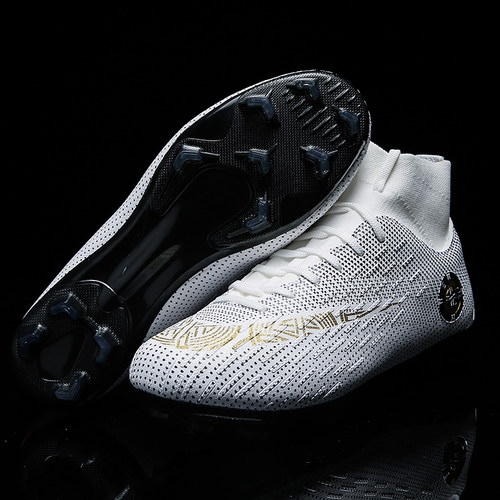 Adults Men's Soccer Cleats Shoes High-top Football Boots FG