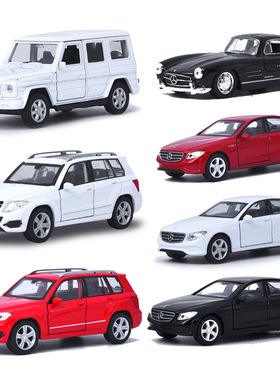 威利1：36平治合金汽车模型GCLASS 300SL GLK eclass回力开门玩具