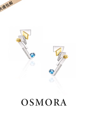 OSMORA金银撞色耳钉耳饰