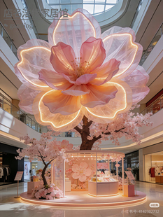 新款荷花路引花婚庆道具舞台布置装饰橱窗真丝纱花泡沫花雾霾蓝花