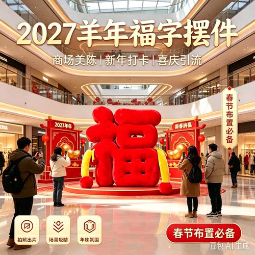 圣诞元旦户外毛绒抱抱福美陈定制