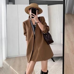 裙西服两件套装 懂点西装 气质显瘦短裤 小个子时尚 外套2026春新款