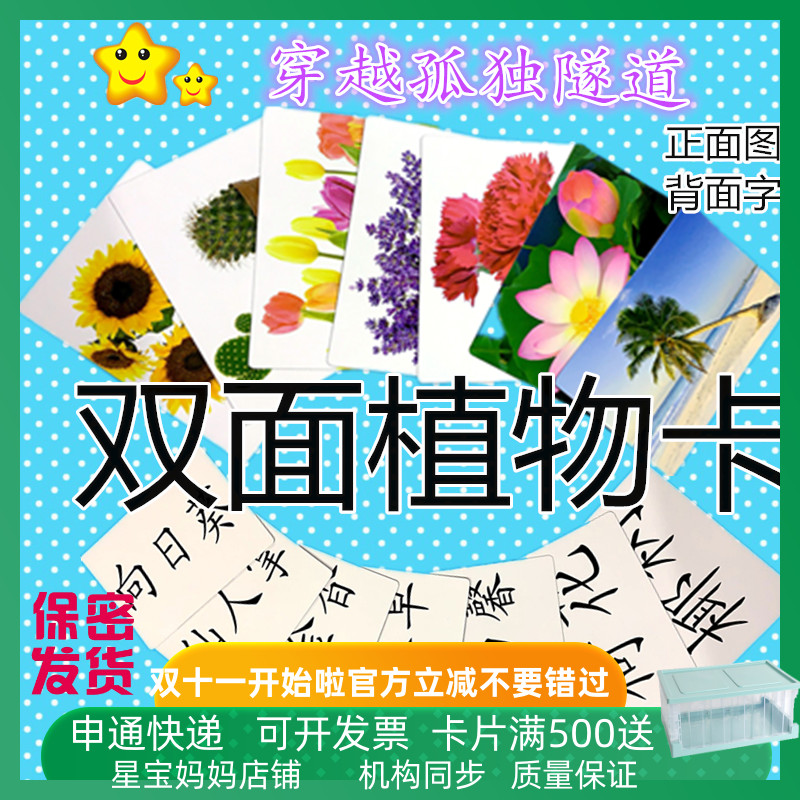 aba实操双面花朵儿童康复卡片