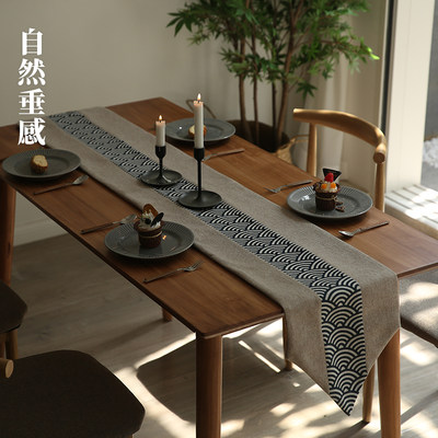 桌旗棉麻现代简约中式中国风禅意