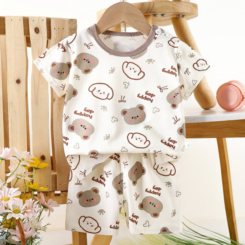 儿童短袖套装纯棉男童T恤宝宝夏季童装女童短裤婴儿衣服夏装