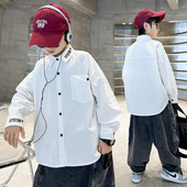 2026新款 白色衬衫 中大童春秋款 男孩春季 衬衣潮 儿童装 长袖 男童春装
