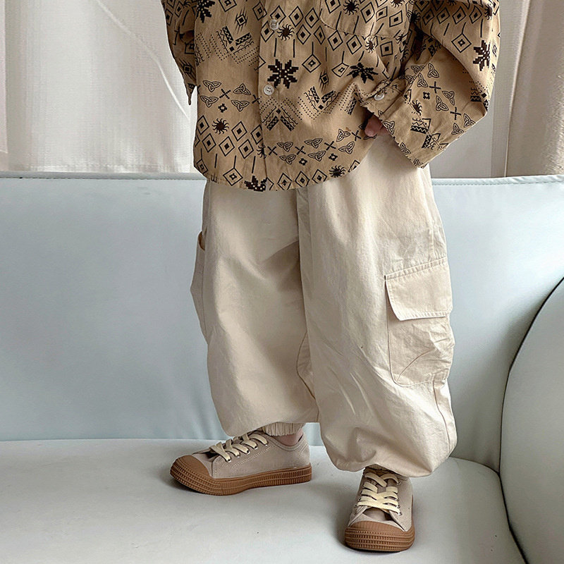 男童工装裤春秋款2026新款儿童韩版裤子中小童女宝宝休闲裤百搭潮