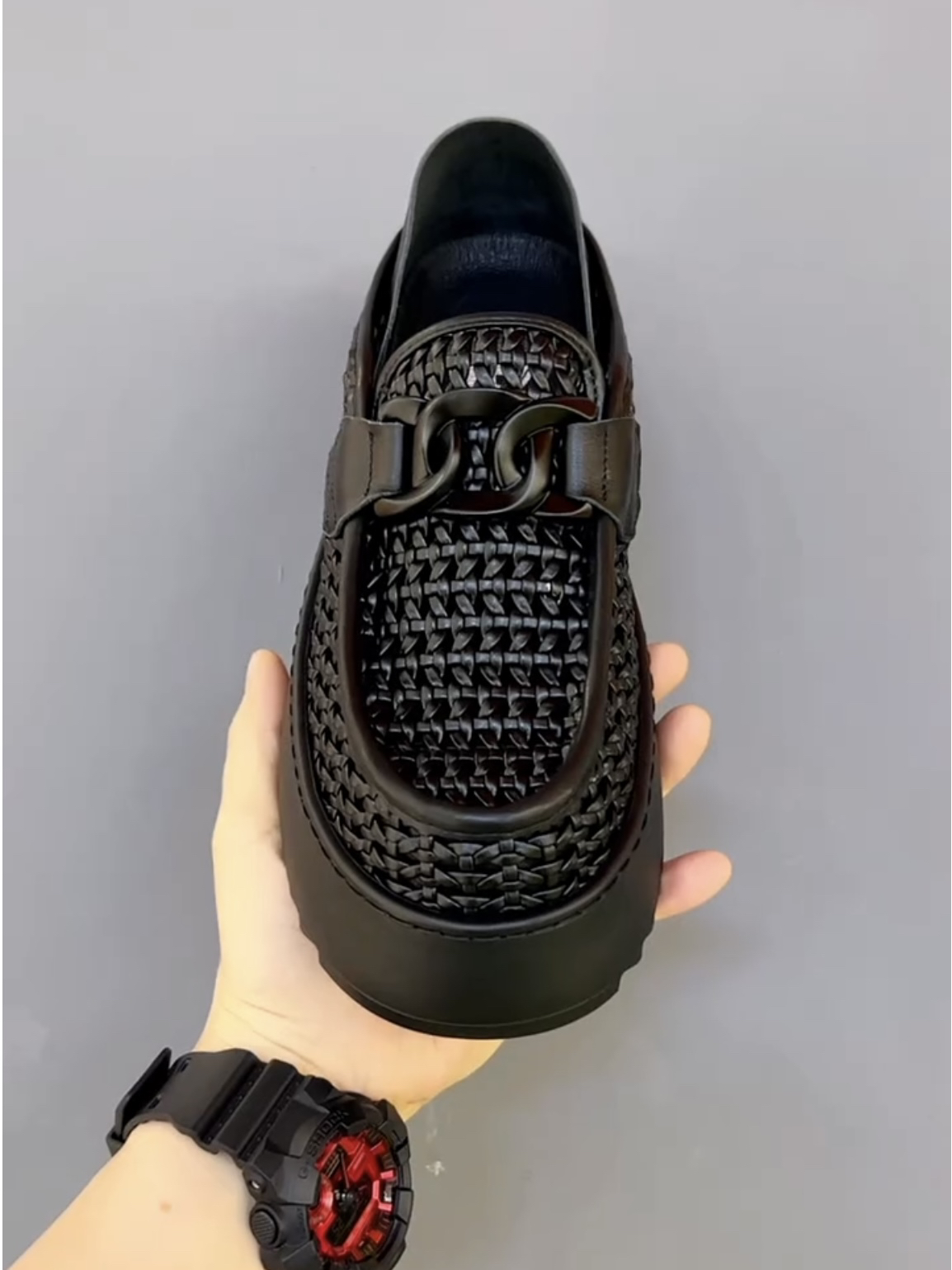 5516-8新品男士纯皮编织网孔凉鞋休闲舒适男鞋帅气范潮高级感欧货