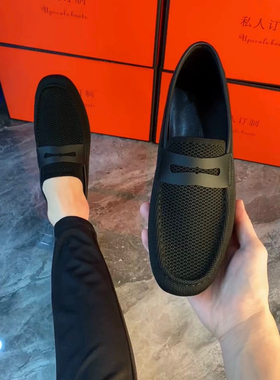 90521新款时尚单鞋休鞋网鞋低帮男士鞋透气休闲一脚蹬男鞋豆豆鞋