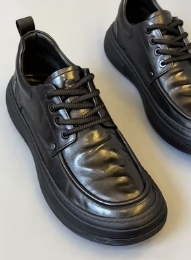 23806秋季广州超轻牛皮新款商务休闲舒适圆头时尚百搭牛皮鞋男