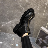 新款 休闲男皮鞋 高帮男士 透气韩版 男 黑色鞋 202508头层牛皮休闲板鞋