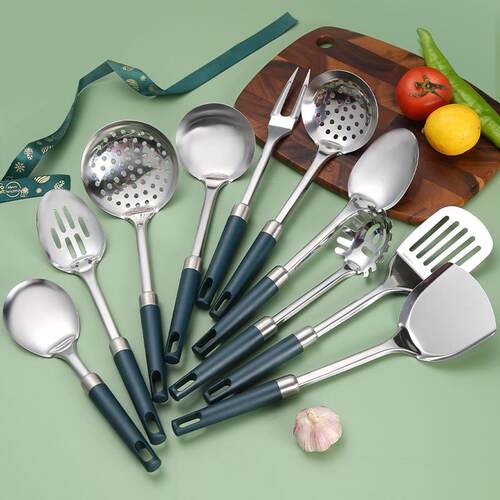 Stainless steel kitchen ware spatula colander soup spoon