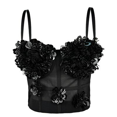 Mesh Push Up Bralet Womens Corset Bustier Bra Night Club