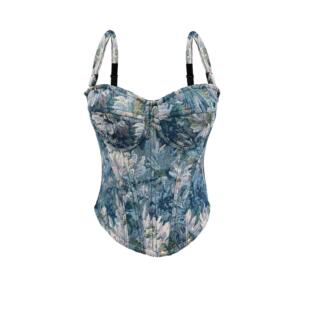 新款Retro padded camisole sexy corset with boning