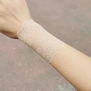 套腕部防护保暖手腕饰品 袖 夏季 超薄女士蕾丝肤色护手腕遮疤痕短款