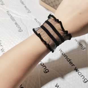 甜美蕾丝手腕装饰花边白色腕部防护遮挡疤痕护手腕春秋短款假袖子