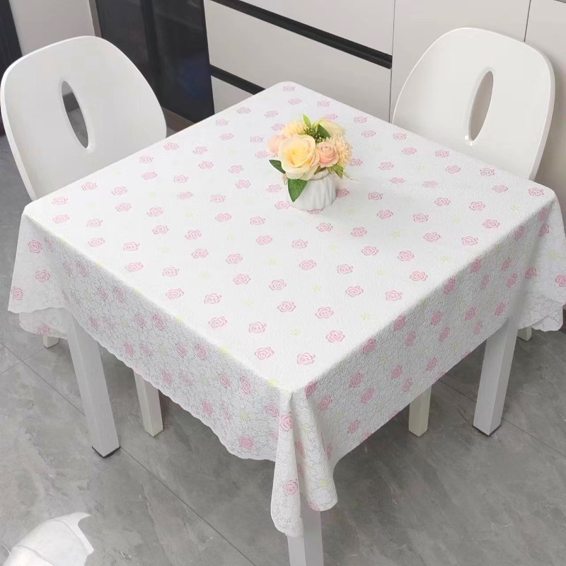 蕾丝免洗PVC正方形桌布防水防烫防尘塑料餐桌布防滑茶几台布家用,居家布艺,桌布,淘宝优惠券,粉丝福利购,淘宝优惠卷