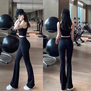 Groove高腰显瘦运动健身长裤 喇叭裤 女微喇加拿大国际版 lu露瑜伽裤