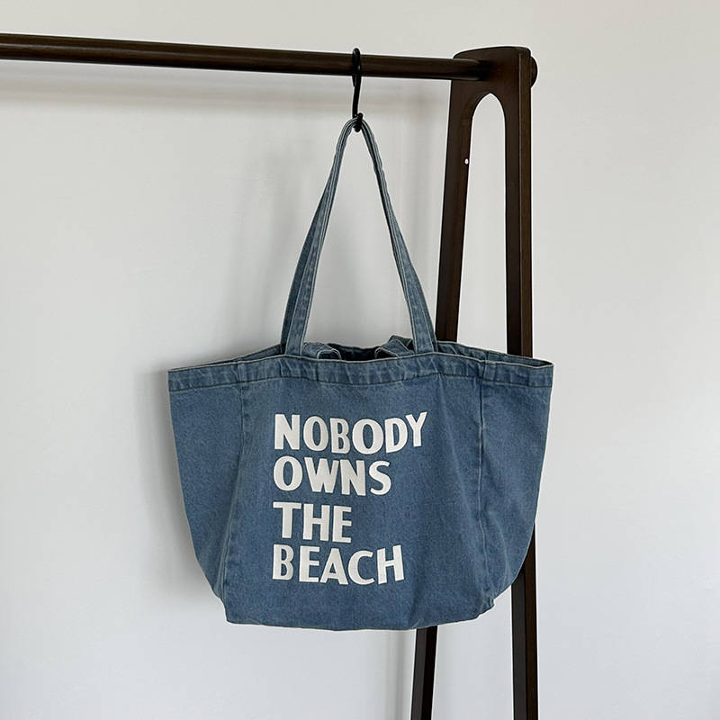 复古水洗牛仔布托特包休闲慵懒风