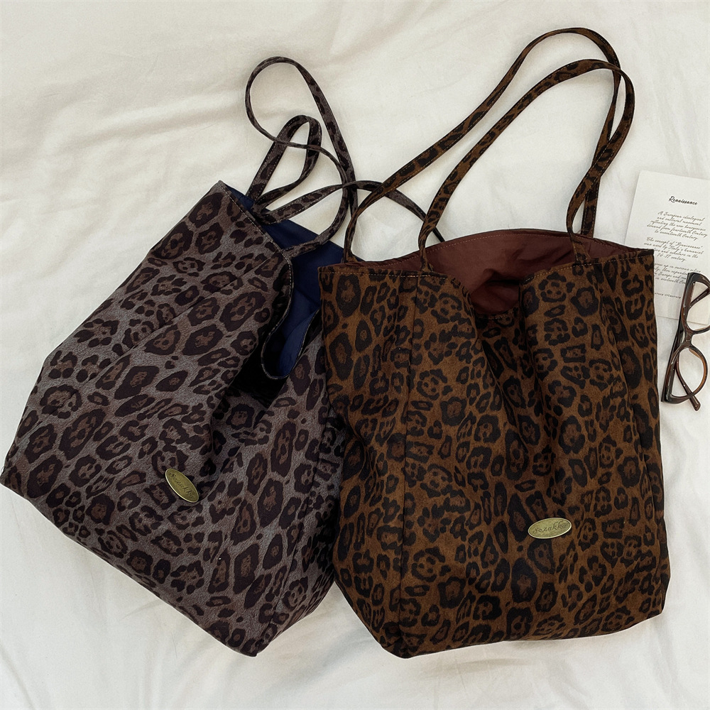 豹纹时尚托特包女大容量包包