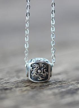 《古有四灵,保佑四方》四神兽吊坠 镀白金色项链中国远古神兽挂件