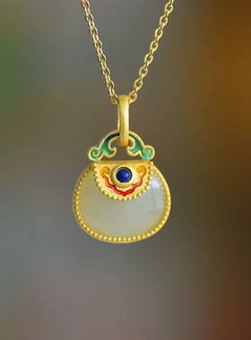 包你有钱纯银镶珐琅包包吊坠小众