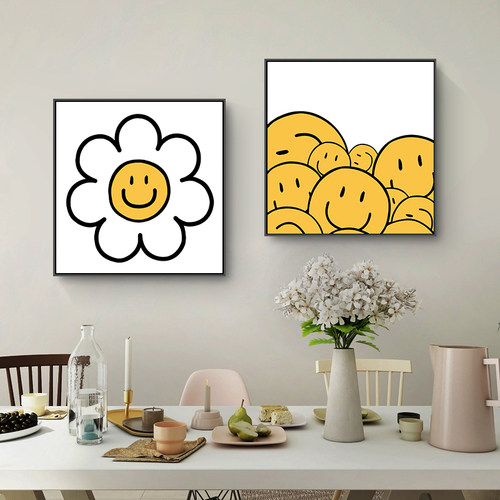 笑脸太阳花装饰画微笑挂画壁画