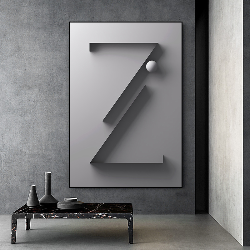 侘寂风抽象客厅装饰画简约现代创意几何英文字母玄关壁画走廊挂画,家居饰品,现代装饰画,淘宝优惠券,粉丝福利购,淘宝优惠卷
