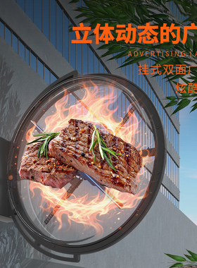 裸眼3d风扇灯箱全息悬浮投影仪空中 led户外双面防水广告机旋转灯