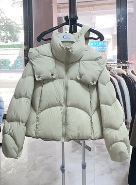 可路莎短款连帽面包服小个子